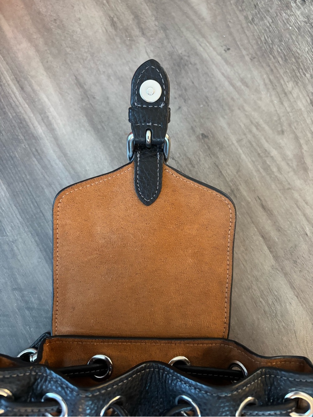Coach Black Pebbled Leather Mini Backpack - Picture 5 of 8